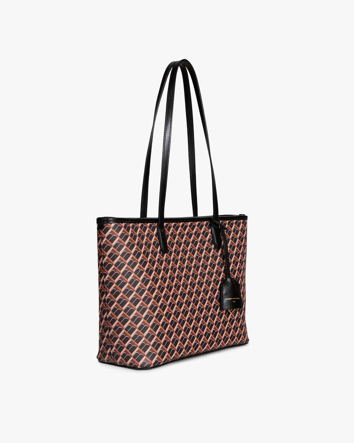 Tammy And Benjamin TOTE MONOGRAM PM - BRUN ET NOIR