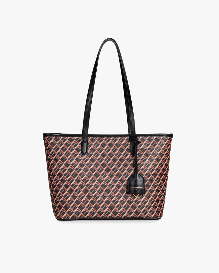 tammy and benjamin TOTE MONOGRAM PM - BRUN ET NOIR