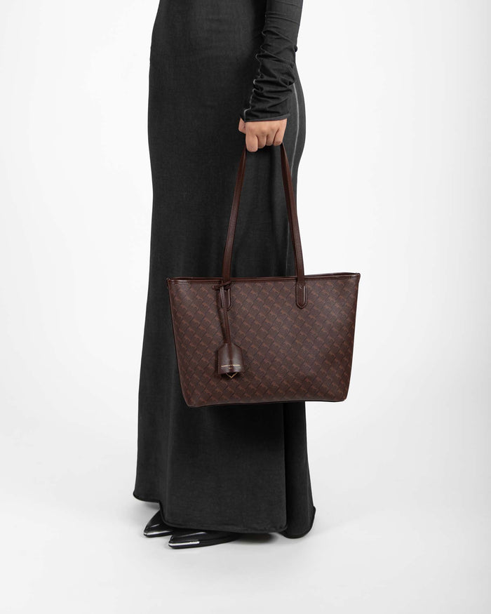 Tammy And Benjamin TOTE MONOGRAM PM - CHOCOLAT