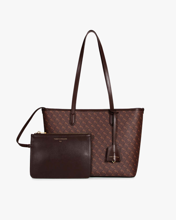 Tammy And Benjamin TOTE MONOGRAM PM - CHOCOLAT