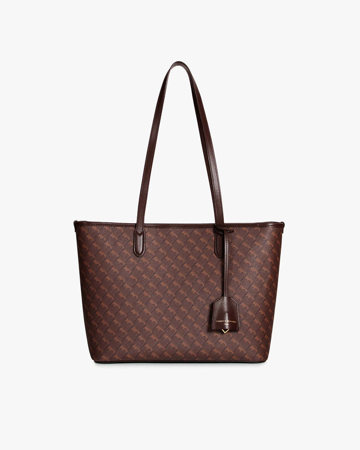 tammy and benjamin TOTE MONOGRAM PM - CHOCOLAT