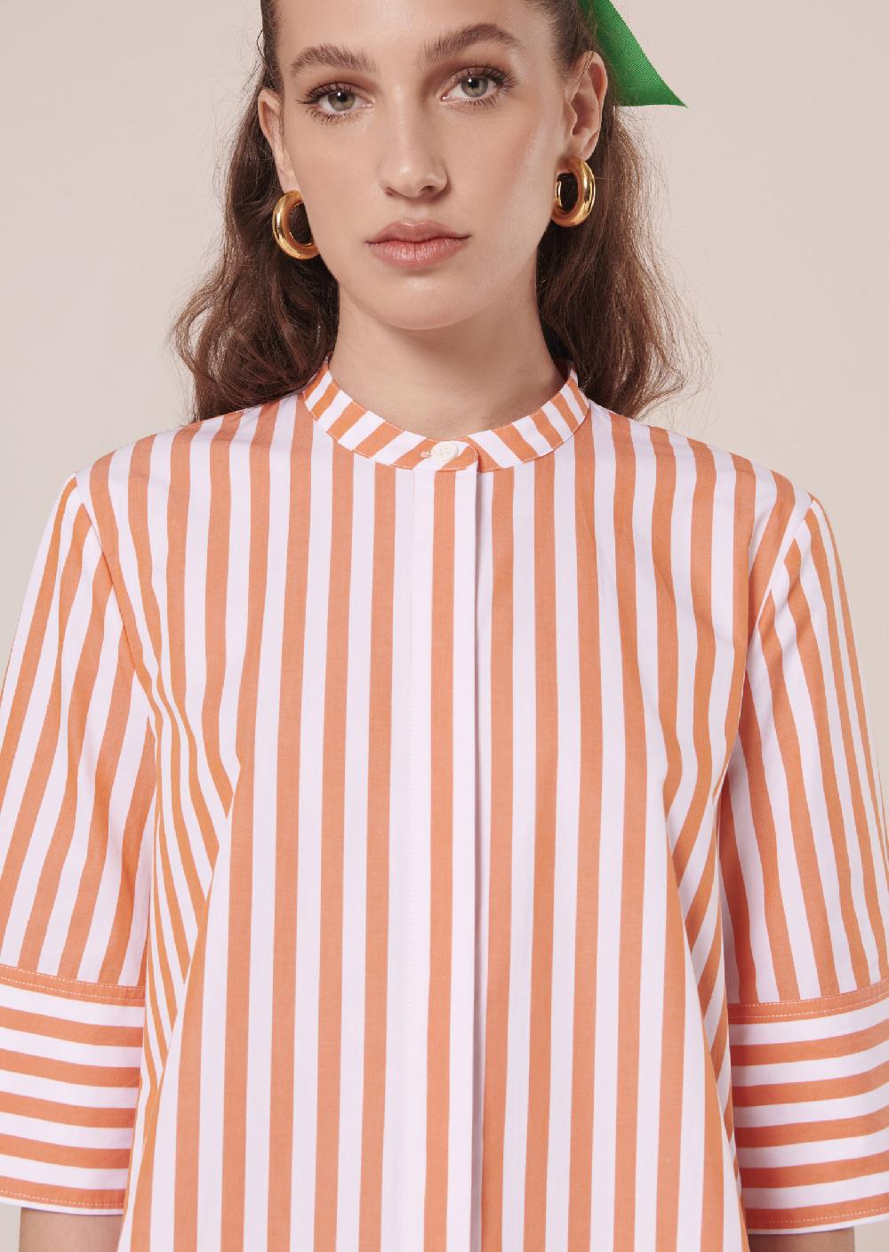 tara jarmon Chemise Camillianaorange à rayures en popeline