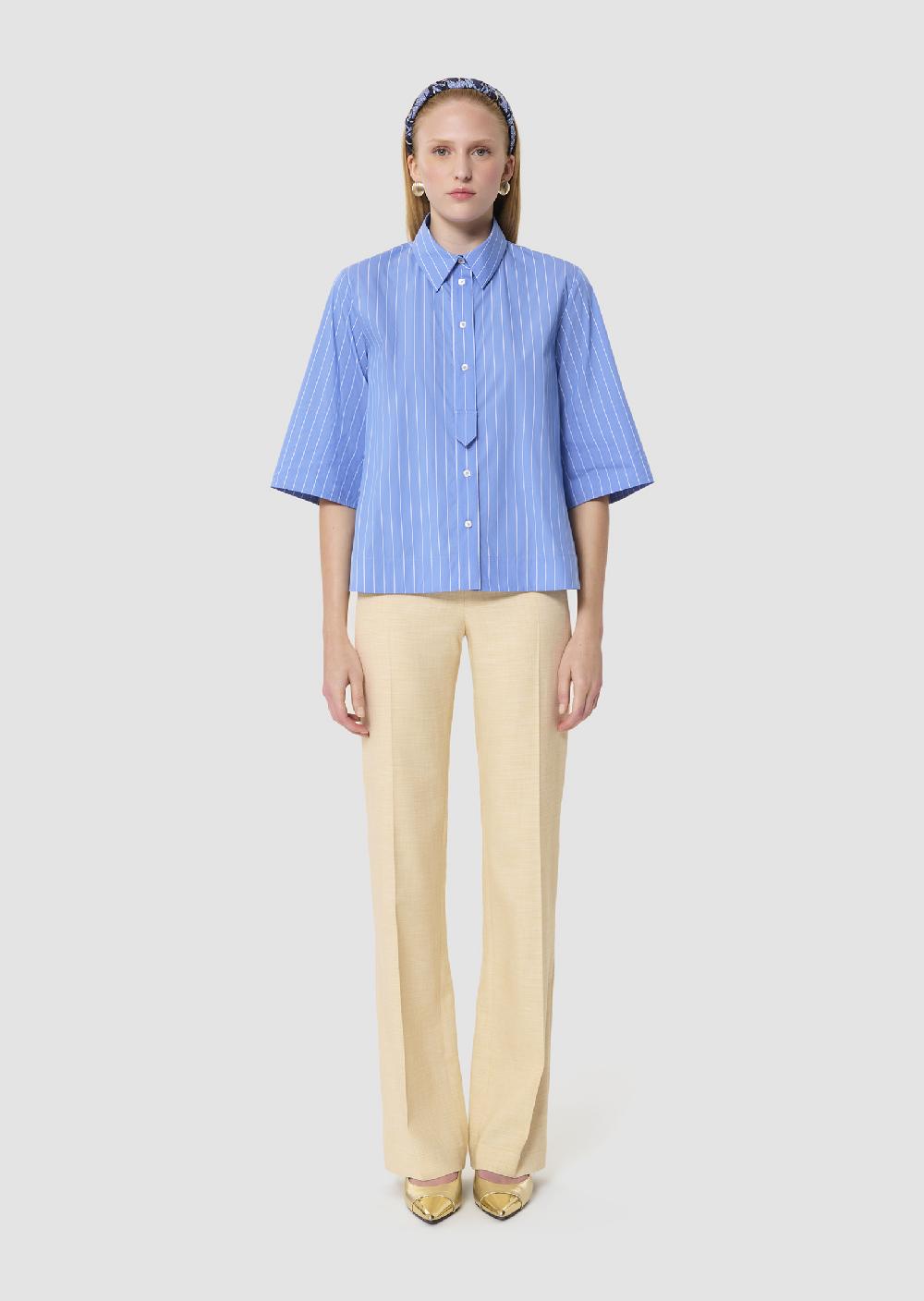 tara jarmon Chemise Candidebleue à rayures blanches