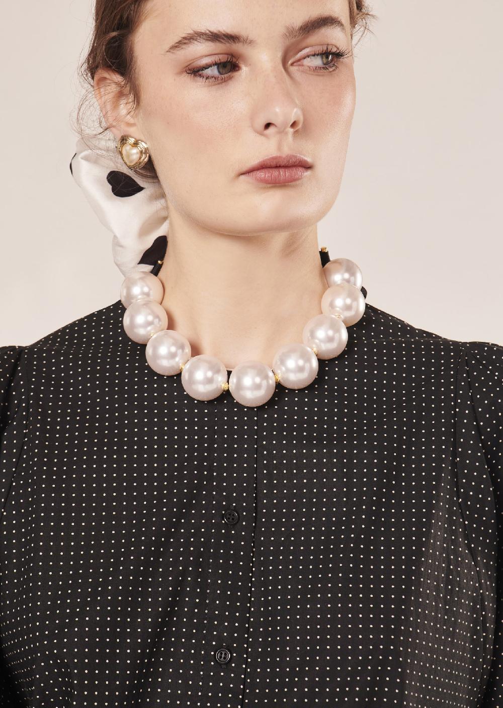 tara jarmon Collier Bellaécru nacré à grosses perles