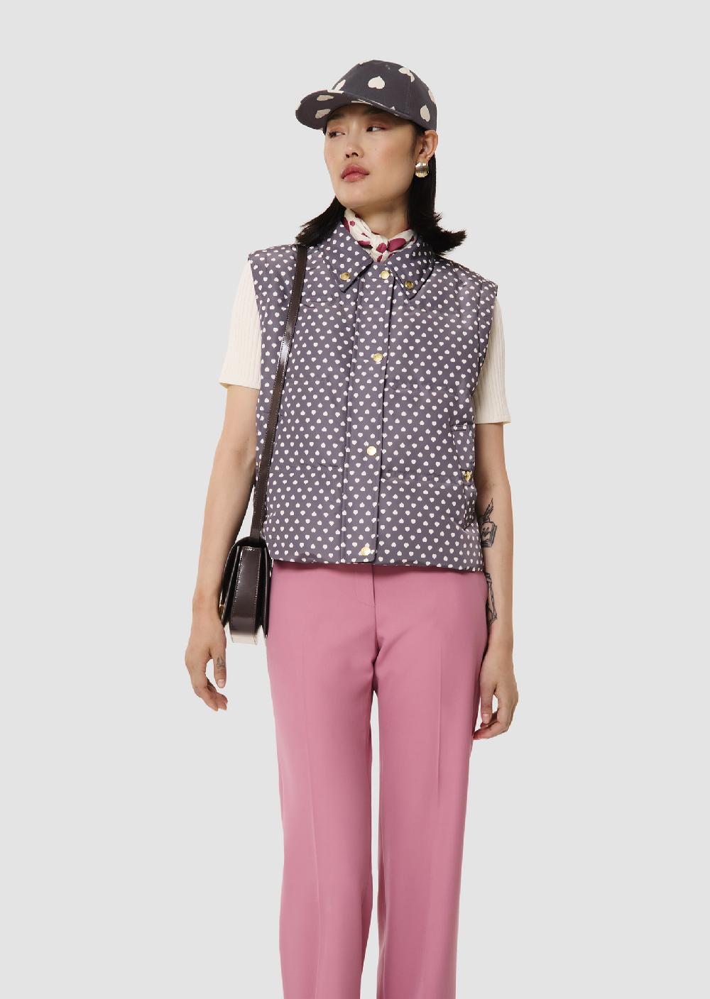 tara jarmon Doudoune sans manches Doragrise imprimé mini coeurs