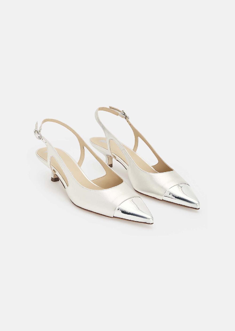 tara jarmon Escarpins Kaiaargentés en cuir métallique