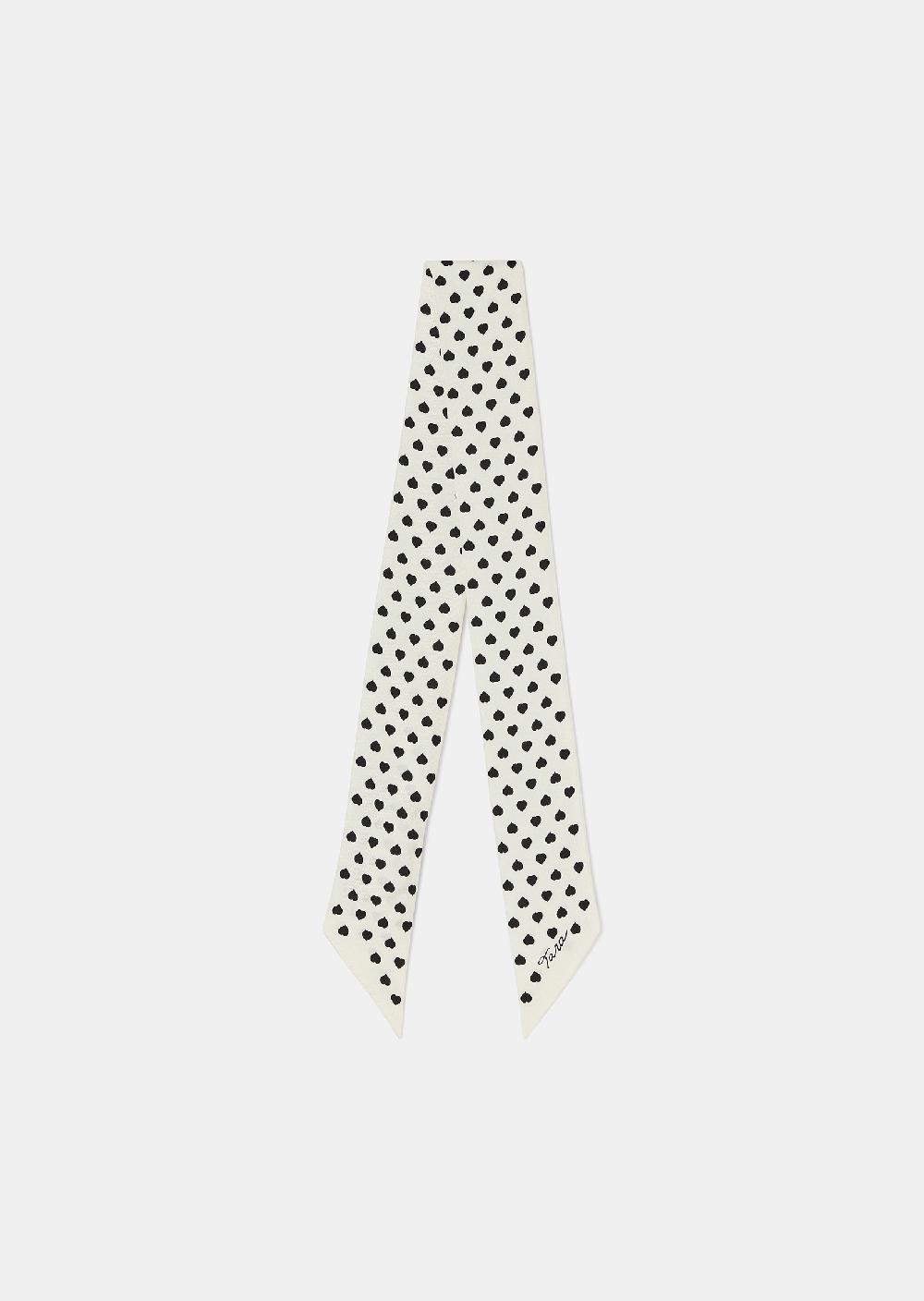 Tara Jarmon Foulard Emmaécru Imprimé Petits Coeurs Noirs