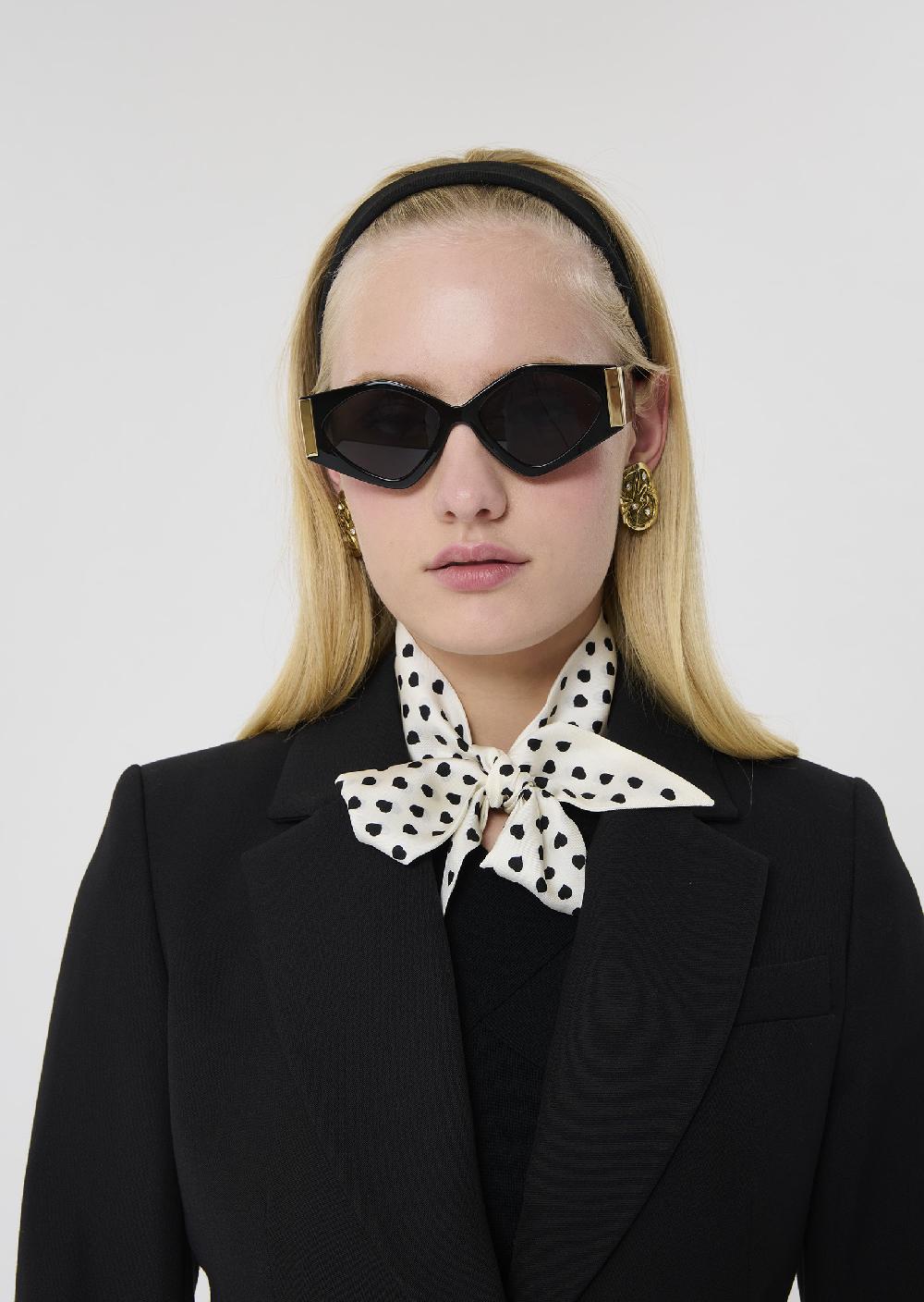 tara jarmon Foulard Emmaécru imprimé petits coeurs noirs