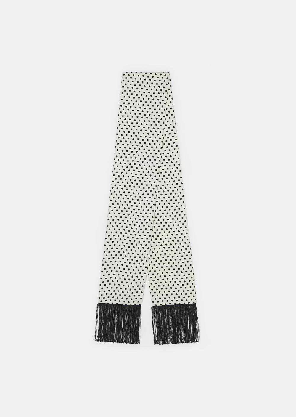 tara jarmon Foulard Esmeeécru imprimé petits coeurs noirs