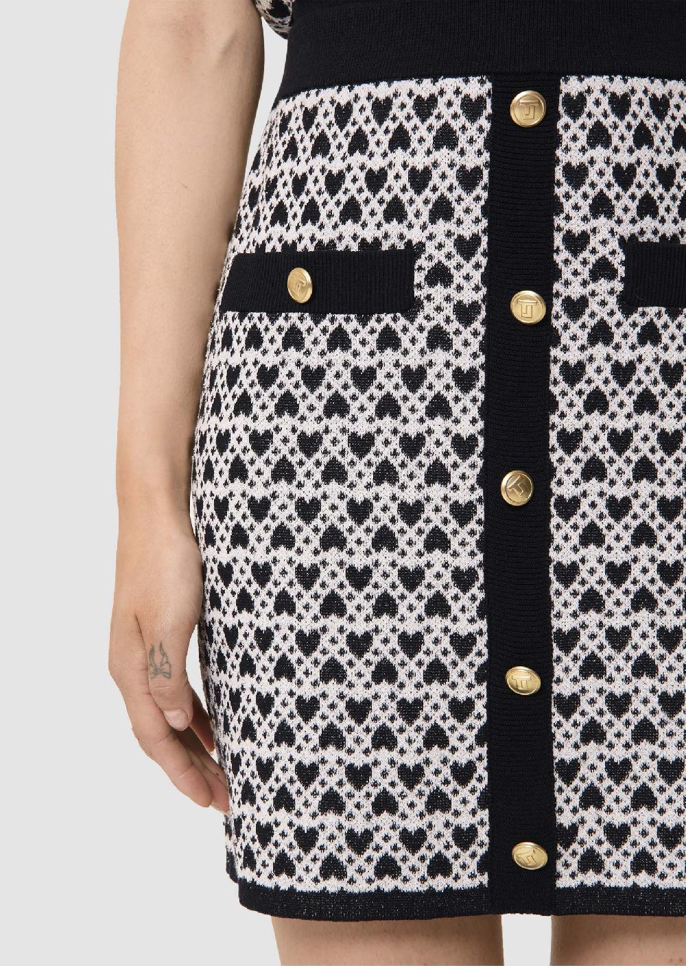 Tara Jarmon Jupe Janiécrue En Coton Imprimé Mini Coeurs