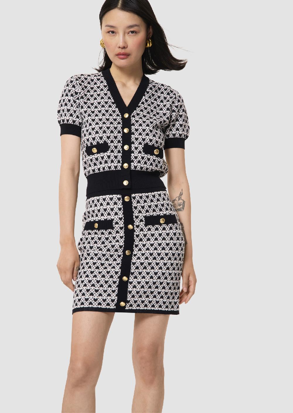 tara jarmon Jupe Janiécrue en coton imprimé mini coeurs