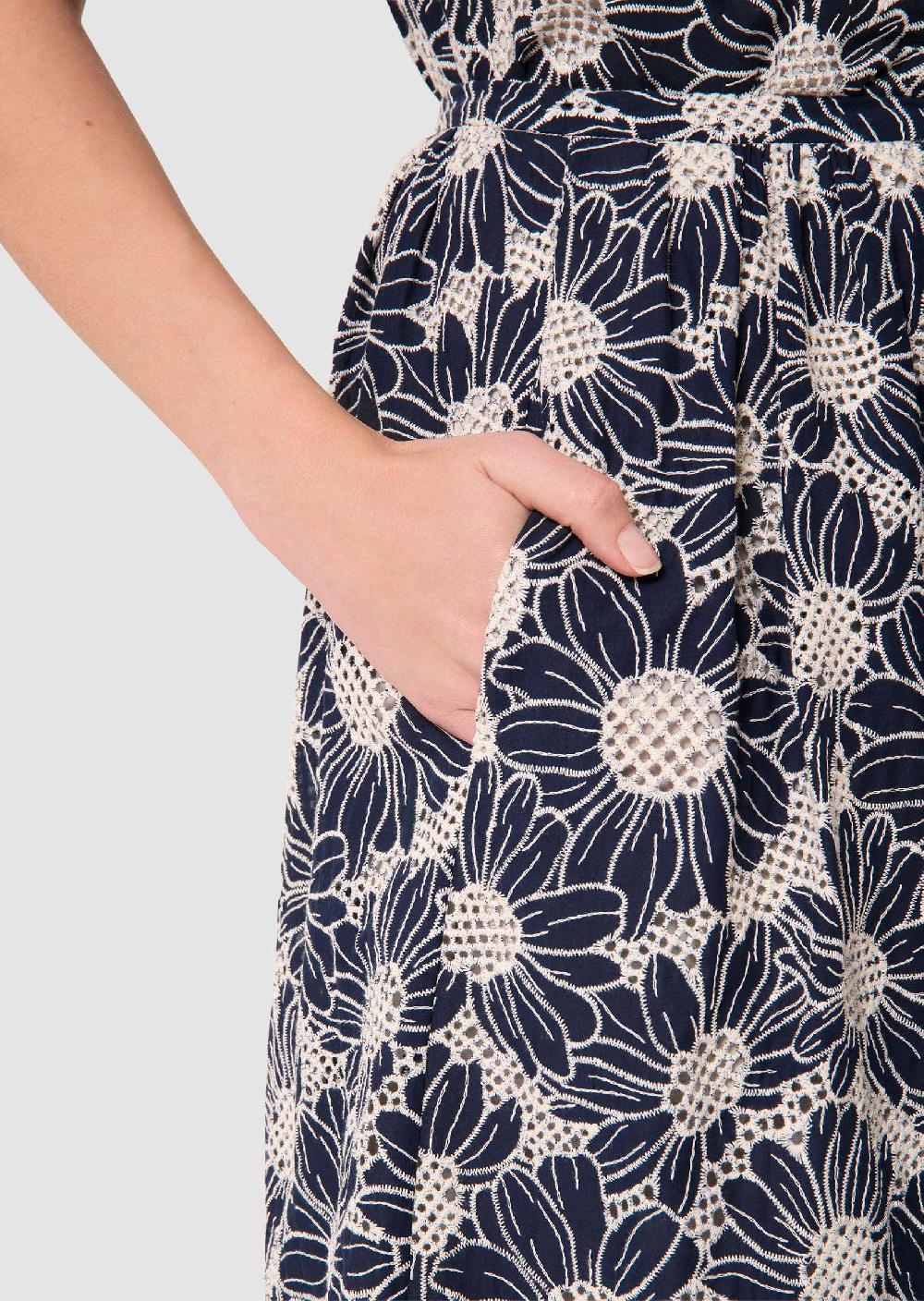 Tara Jarmon Jupe Juniobleu Nuit En Broderie Anglaise