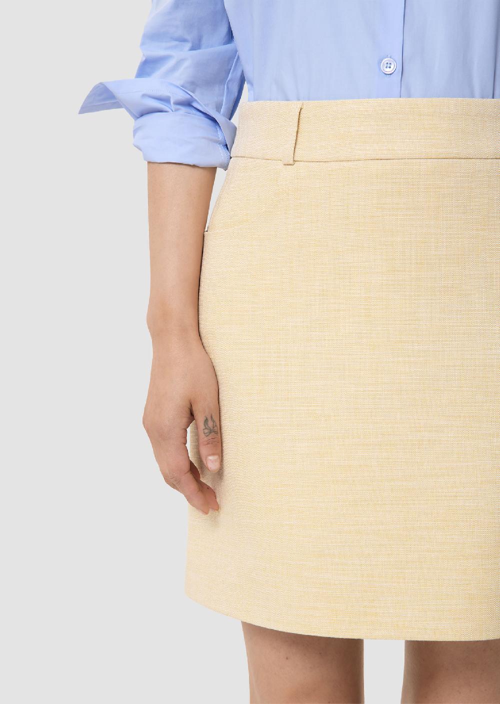 Tara Jarmon Jupe Tailleur Janicejaune En Tissu Flammé