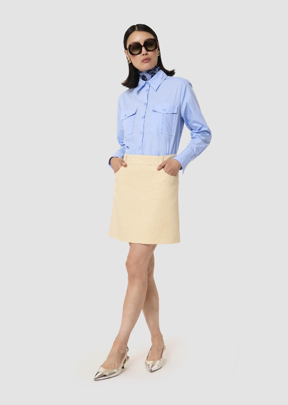 tara jarmon Jupe tailleur Janicejaune en tissu flammé