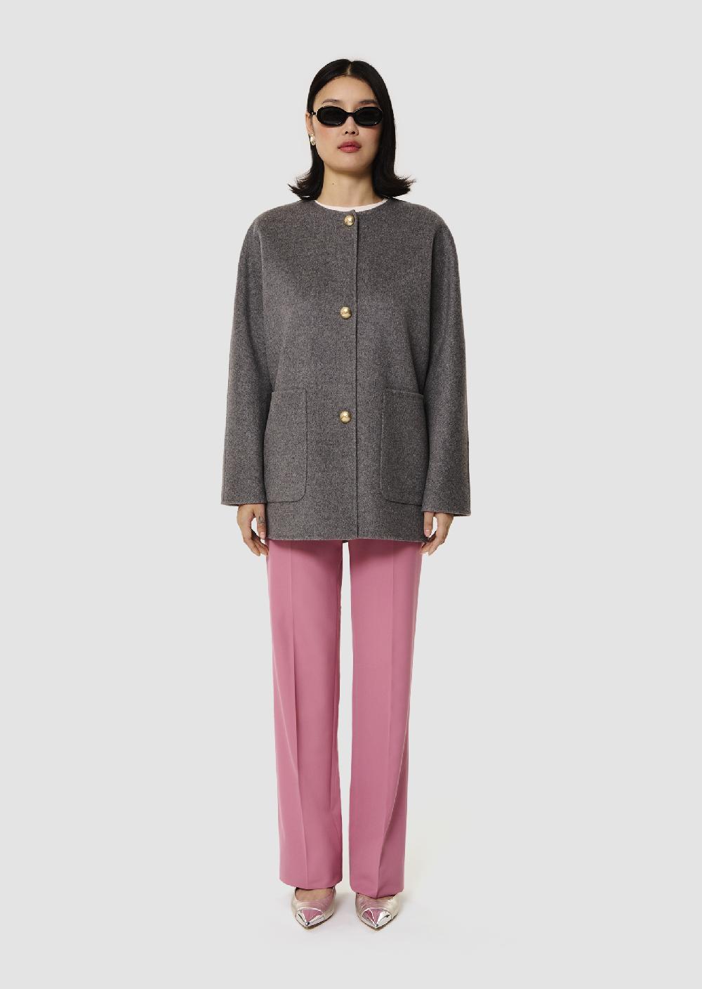 Tara Jarmon Manteau Milanogris En Laine Double Face