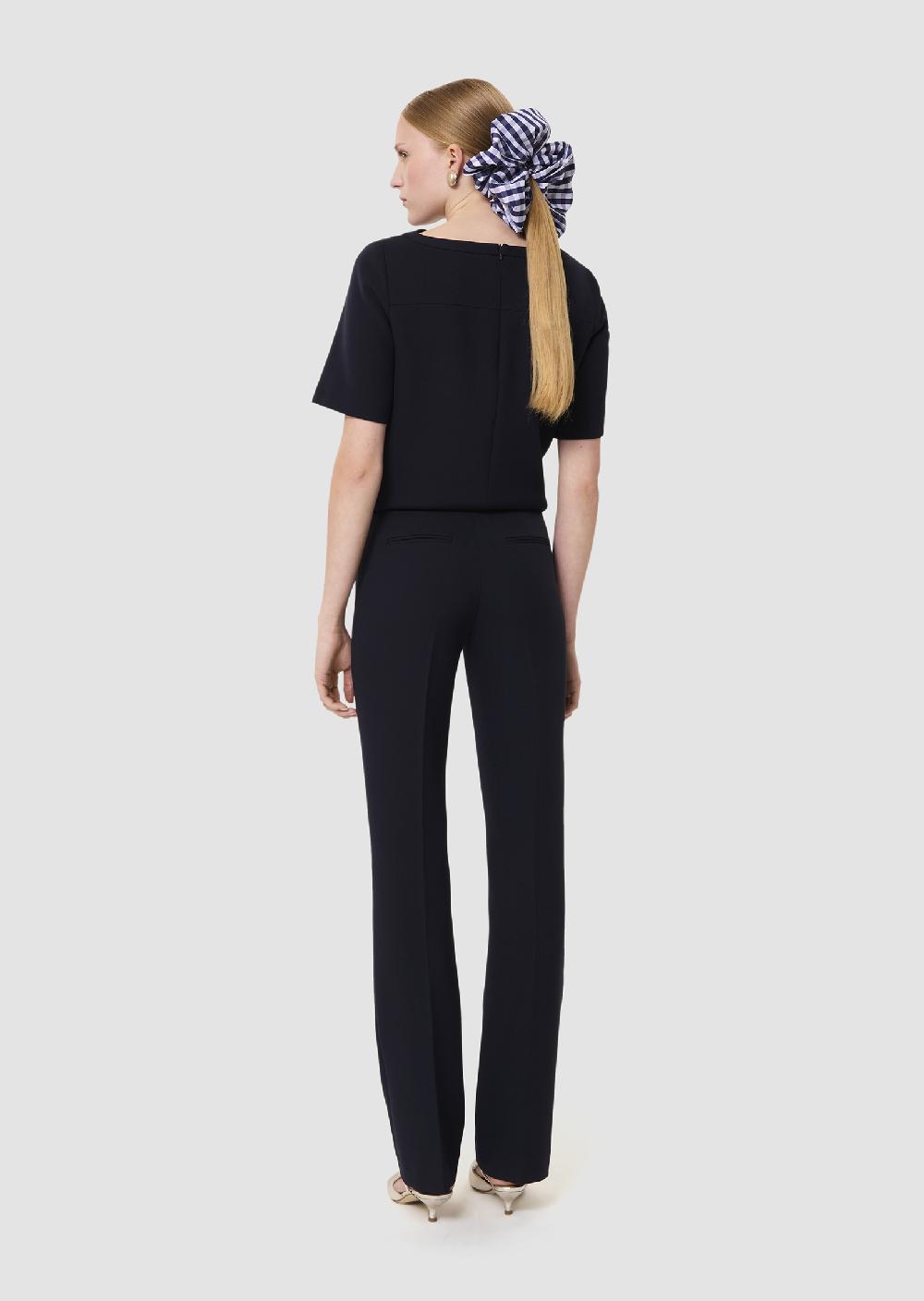 Tara Jarmon Pantalon Papillonbleu Nuit En Toile Double