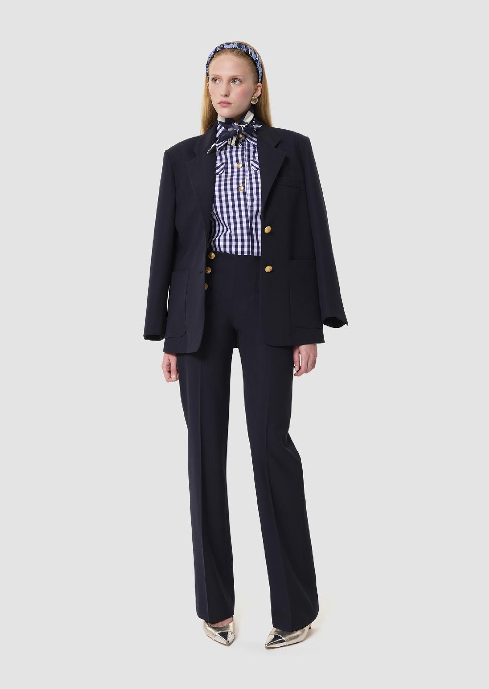 Tara Jarmon Pantalon Pepinobleu Nuit En Laine Tailleur