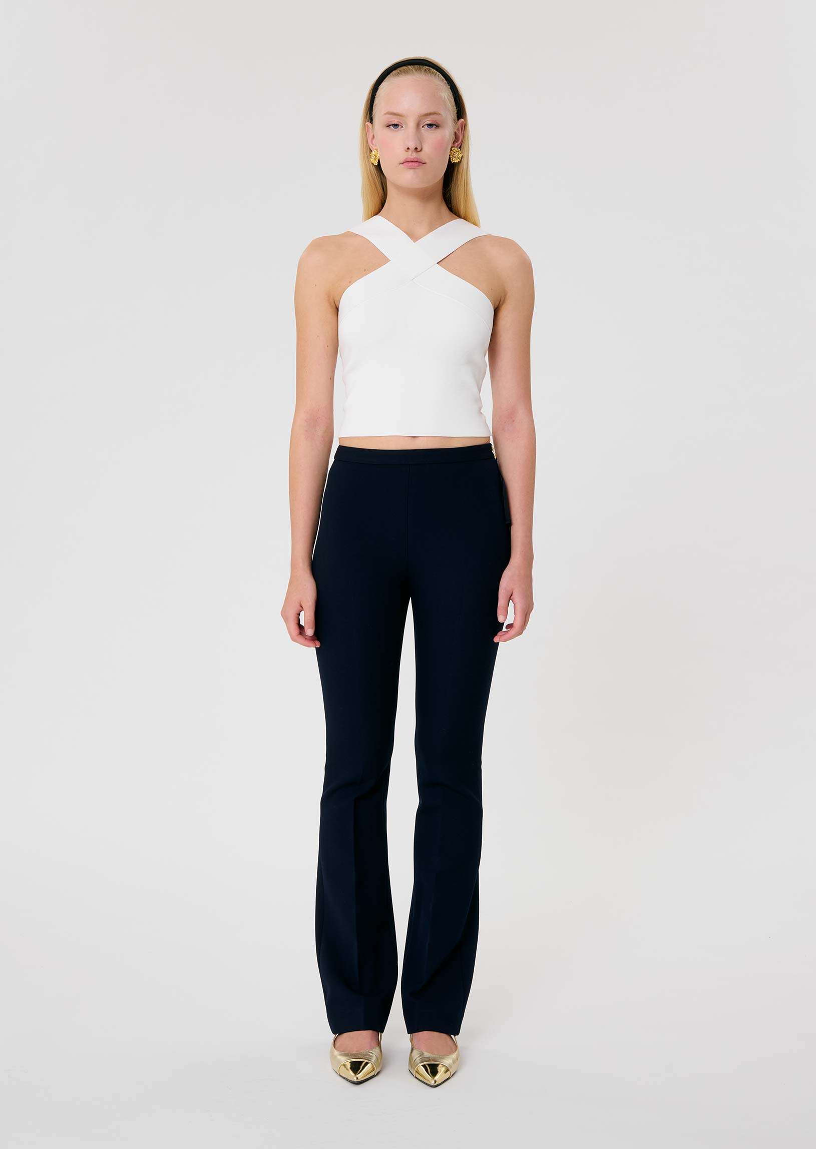 Tara Jarmon Pantalon Peytonbleu Nuit En Toile Double