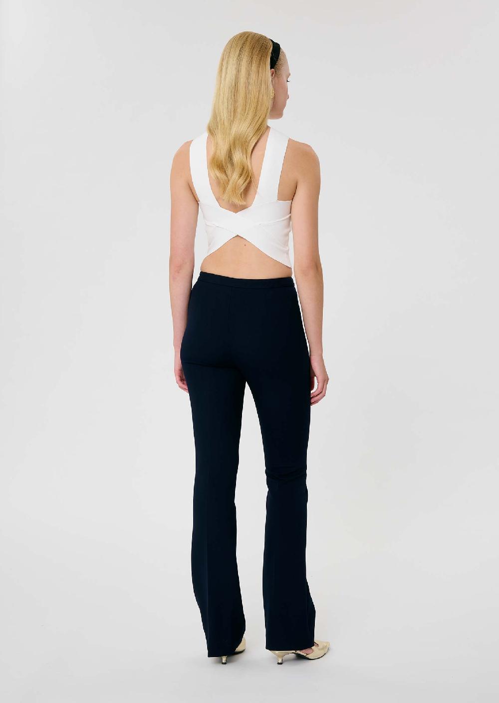 Tara Jarmon Pantalon Peytonbleu Nuit En Toile Double