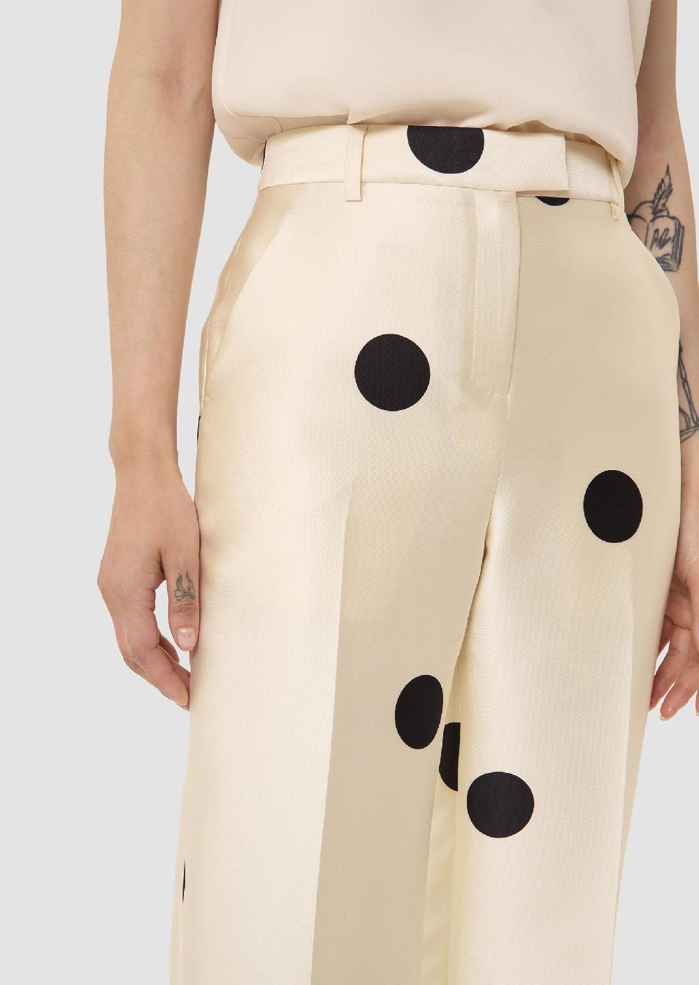 Tara Jarmon Pantalon Pittécru Imprimé Gros Pois Noirs