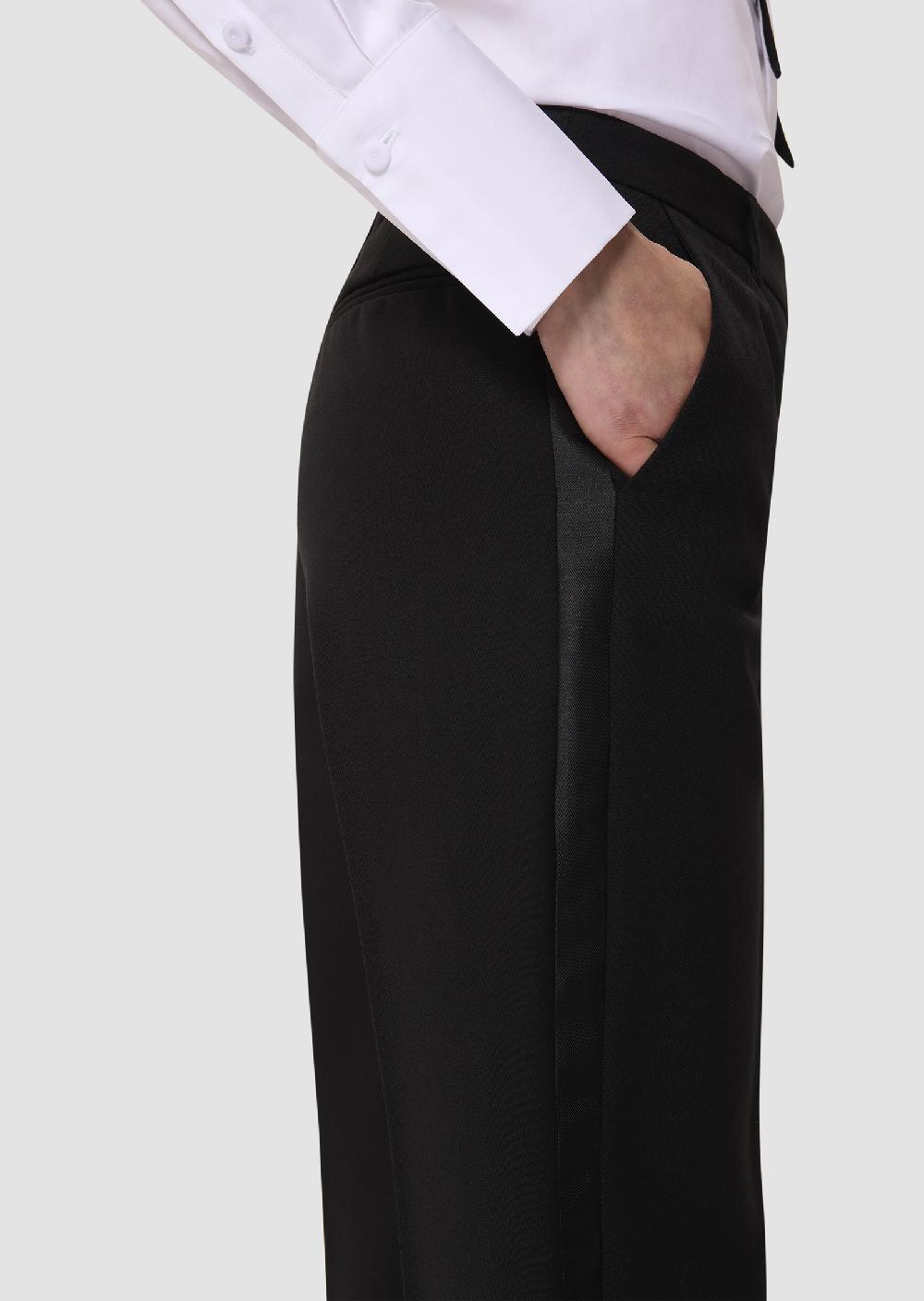 Tara Jarmon Pantalon Poupettenoir En Toile Tailleur