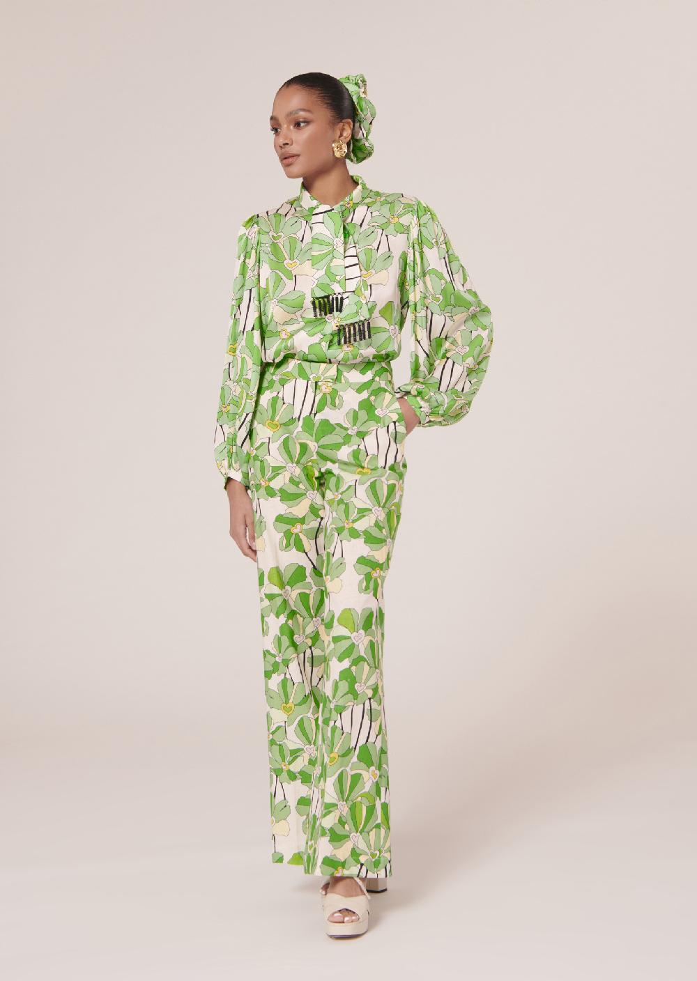 Tara Jarmon Pantalon Primaveravert Imprimé à Fleurs