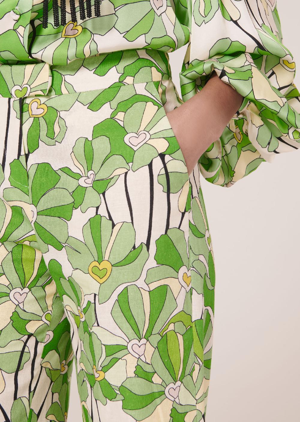 Tara Jarmon Pantalon Primaveravert Imprimé à Fleurs