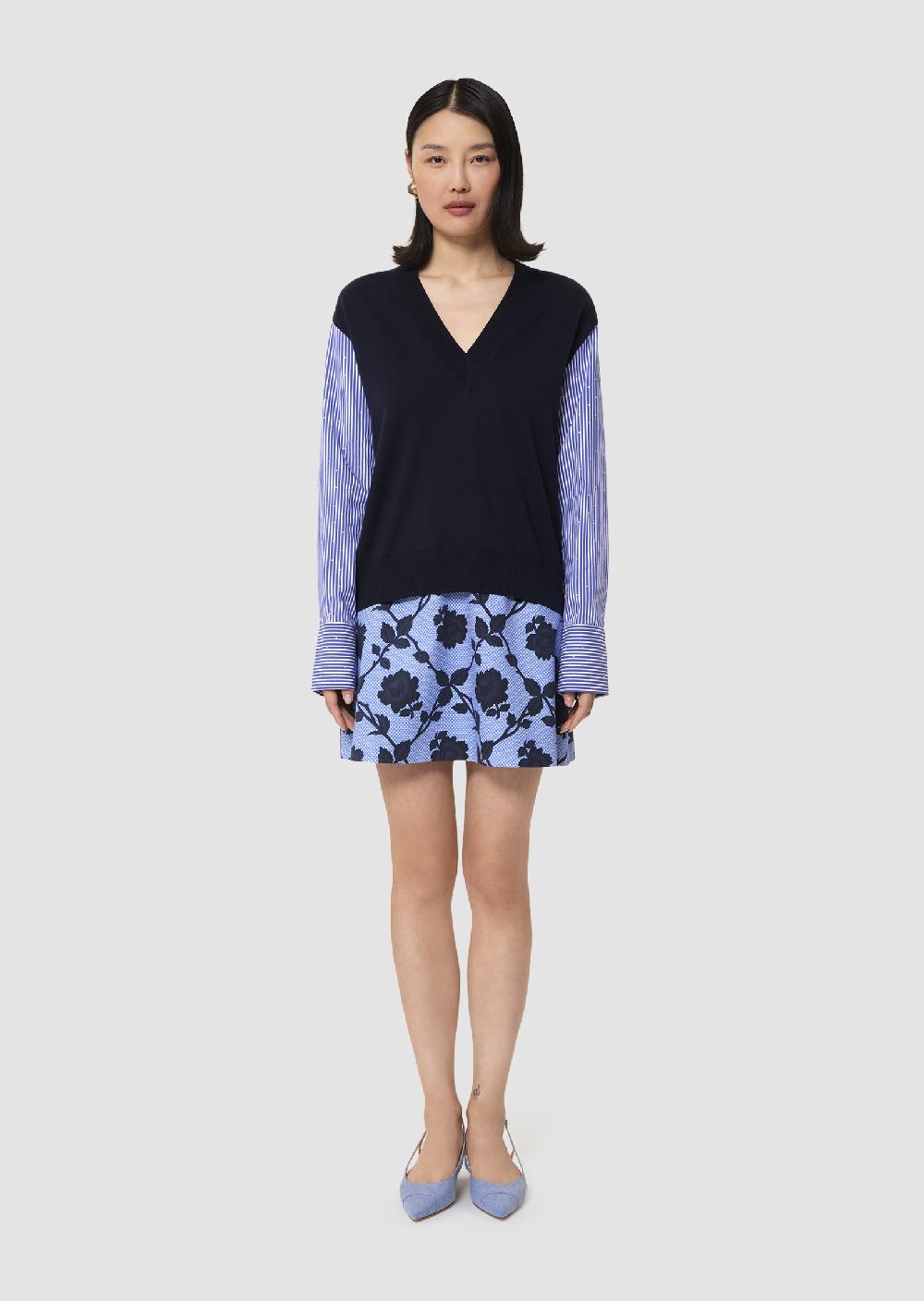 Tara Jarmon Pull Primebluebleu Nuit En Coton Et Laine Merinos