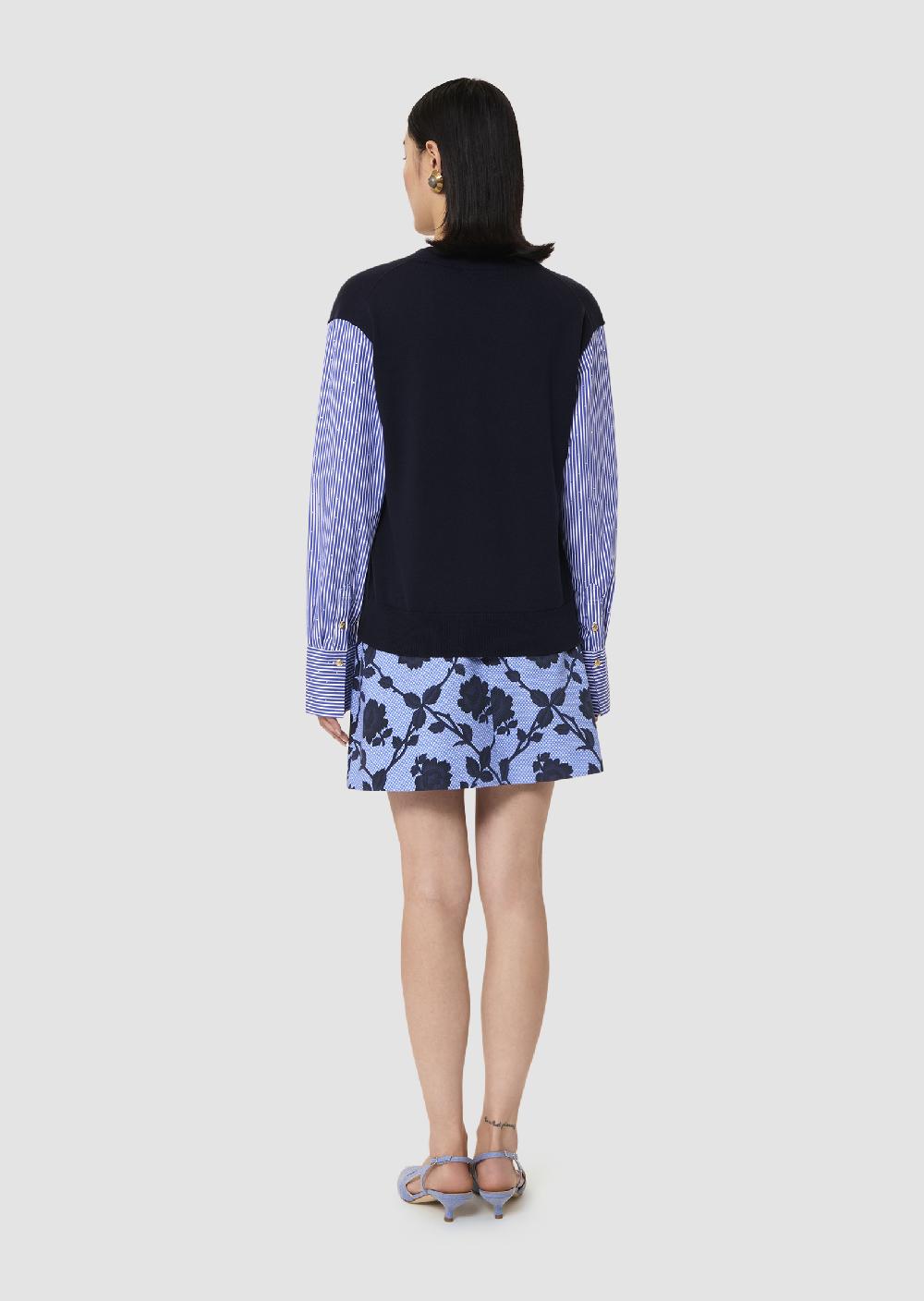 Tara Jarmon Pull Primebluebleu Nuit En Coton Et Laine Merinos