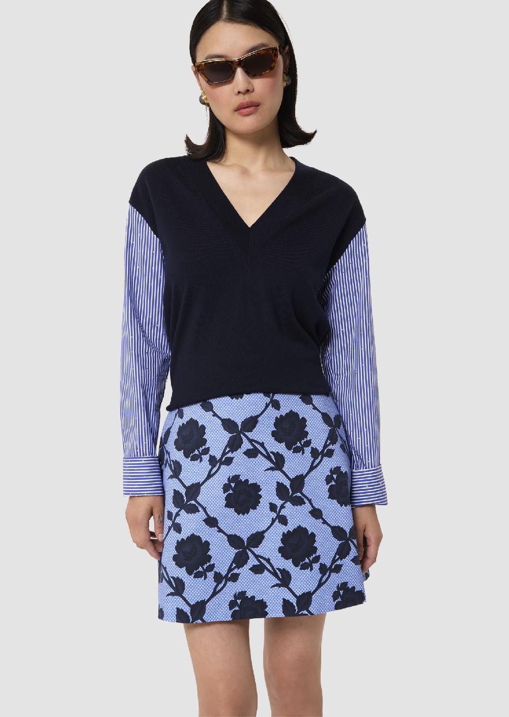 tara jarmon Pull Primebluebleu nuit en coton et laine merinos