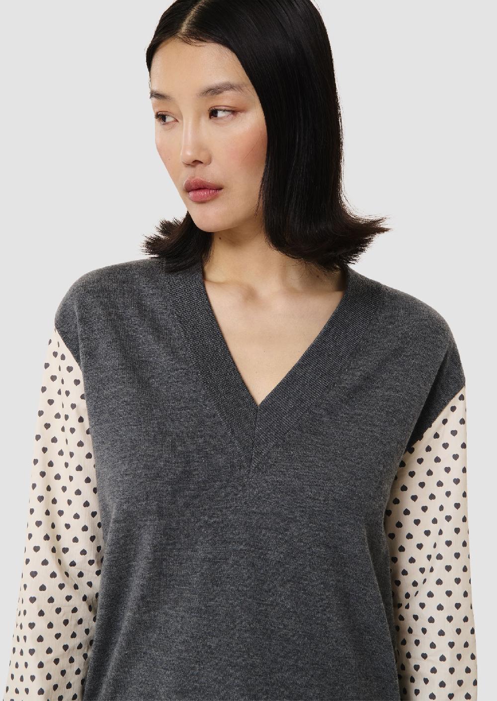Tara Jarmon Pull Primebluegris En Coton Et Laine Merinos