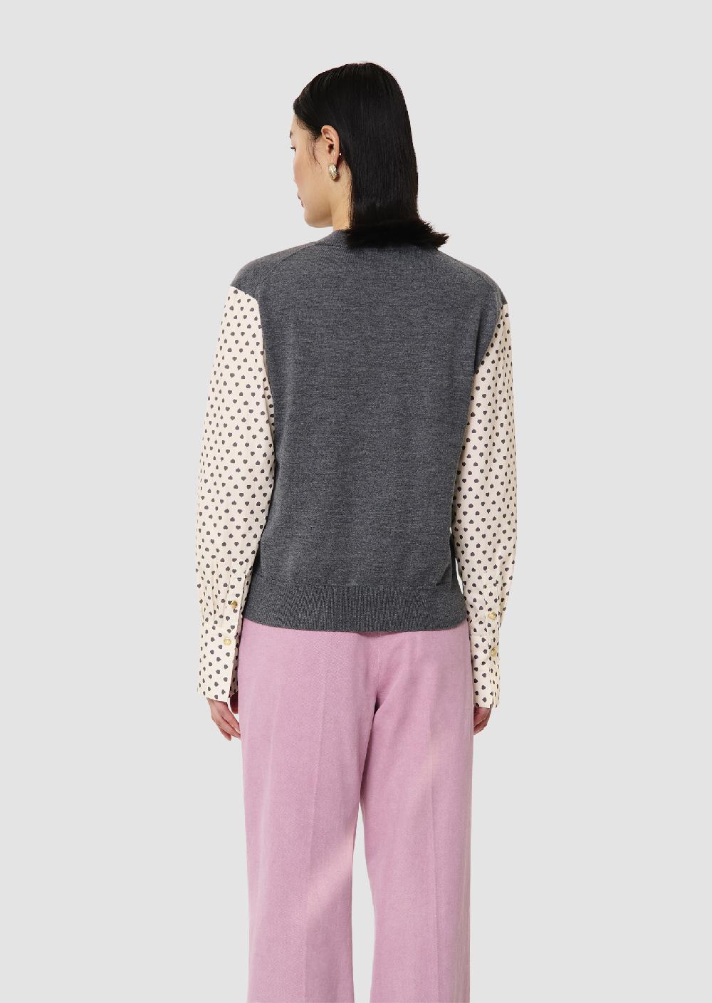Tara Jarmon Pull Primebluegris En Coton Et Laine Merinos