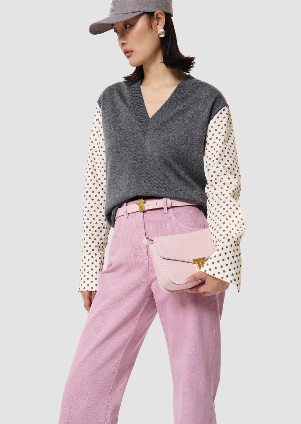 tara jarmon Pull Primebluegris en coton et laine merinos