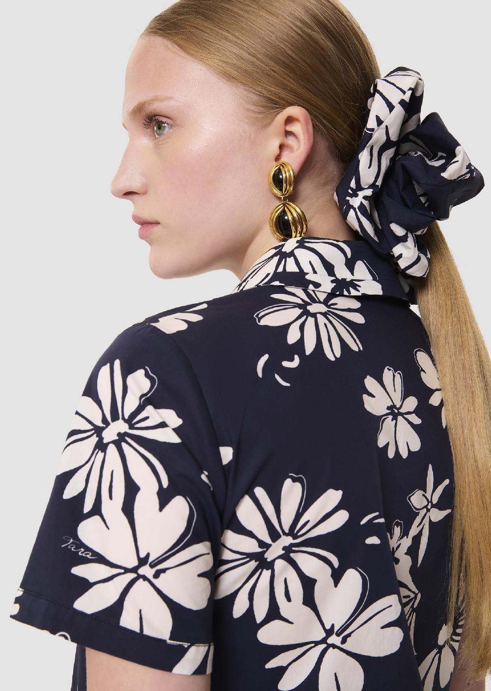 Tara Jarmon Robe Ritournellableu Nuit Imprimé Fleuri