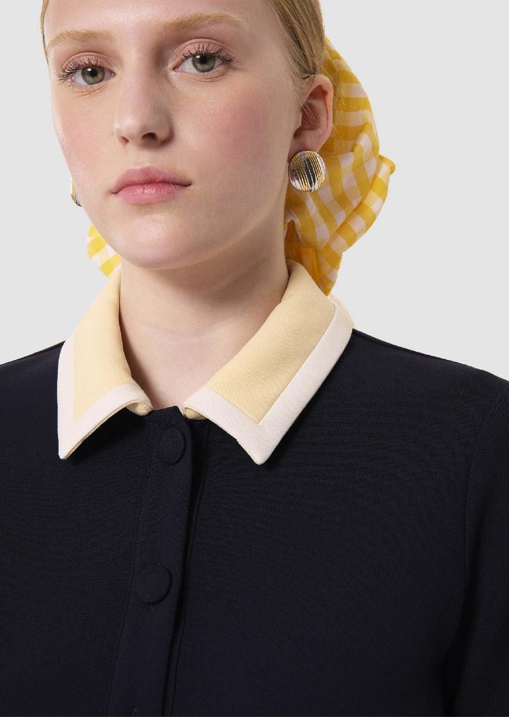 Tara Jarmon Robe Ritournellebleu Nuit En Toile Double