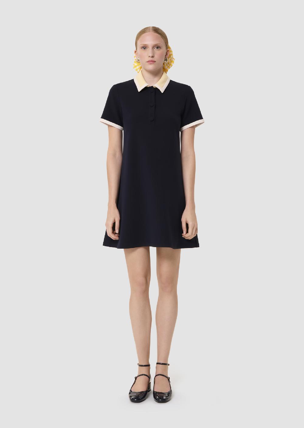 Tara Jarmon Robe Ritournellebleu Nuit En Toile Double