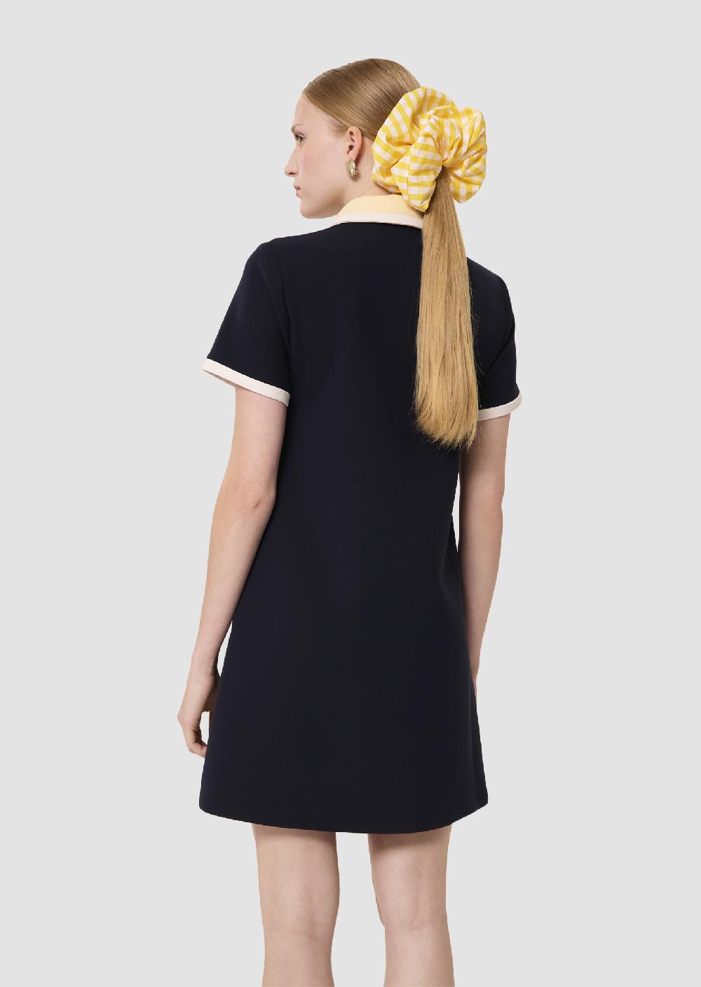 Tara Jarmon Robe Ritournellebleu Nuit En Toile Double