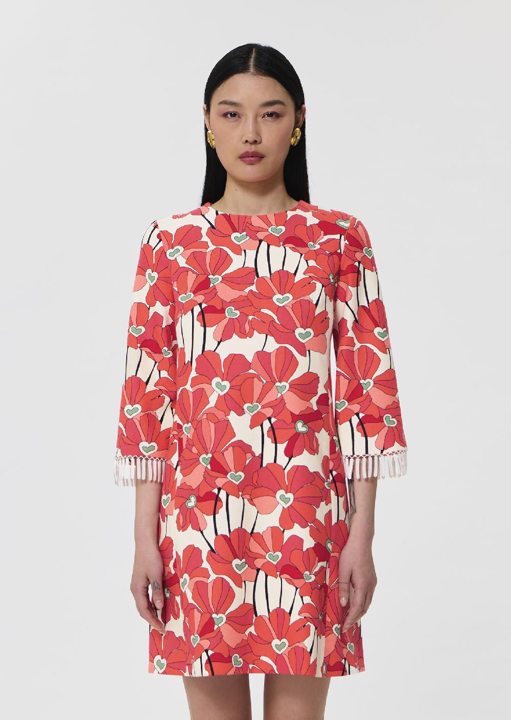 Tara Jarmon Robe Rivannerouge Imprimé Fleuri En Coton