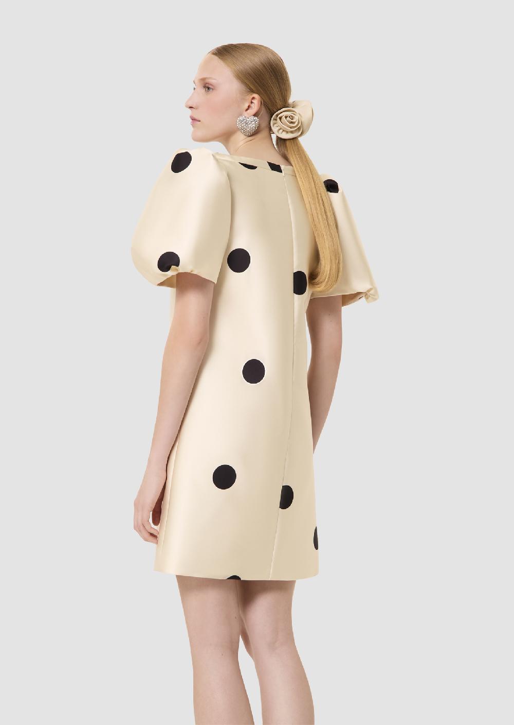 Tara Jarmon Robe Rominaécrue Imprimé Gros Pois Noirs