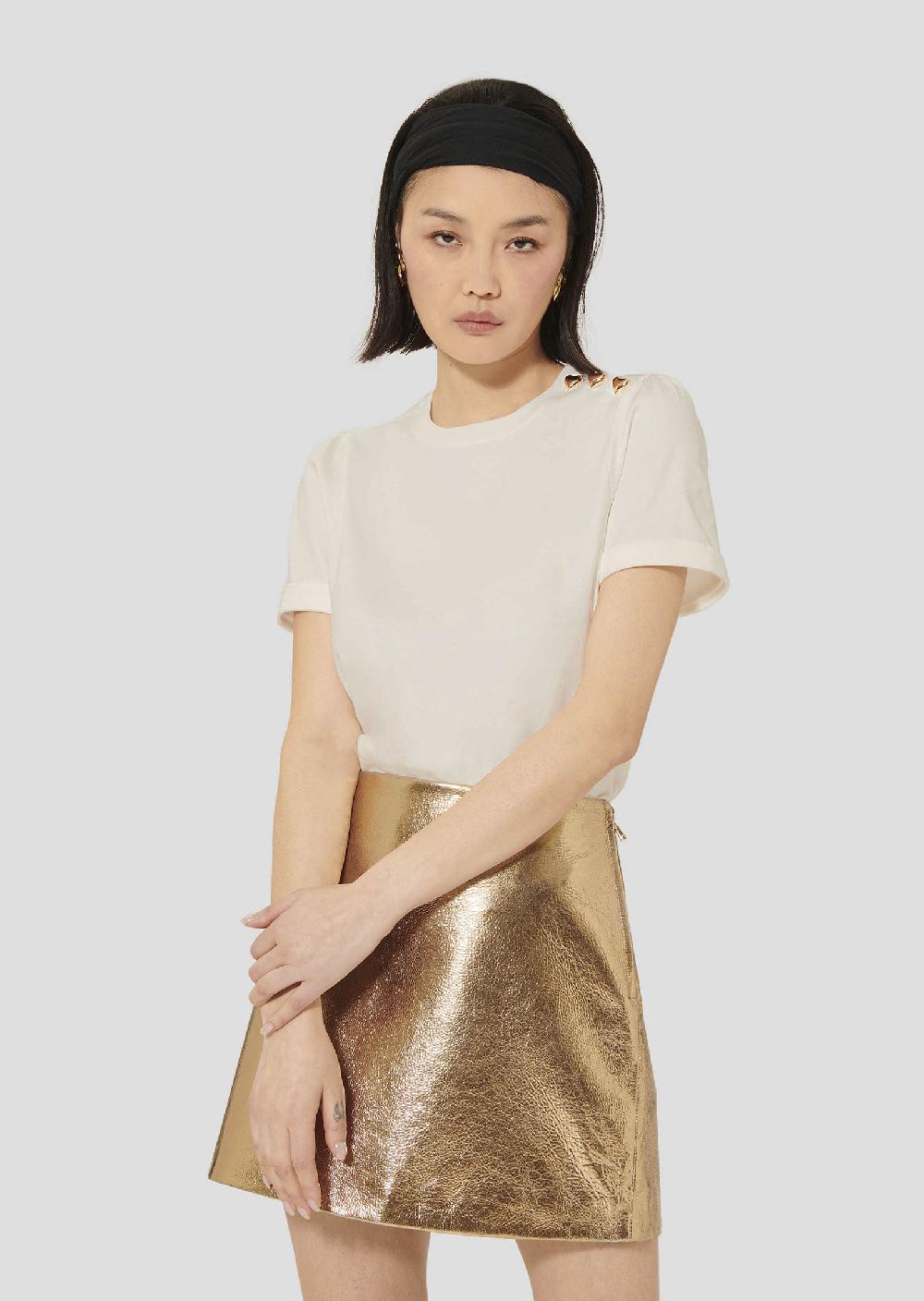 Tara Jarmon T-shirt Tampablanc En Coton Double Face