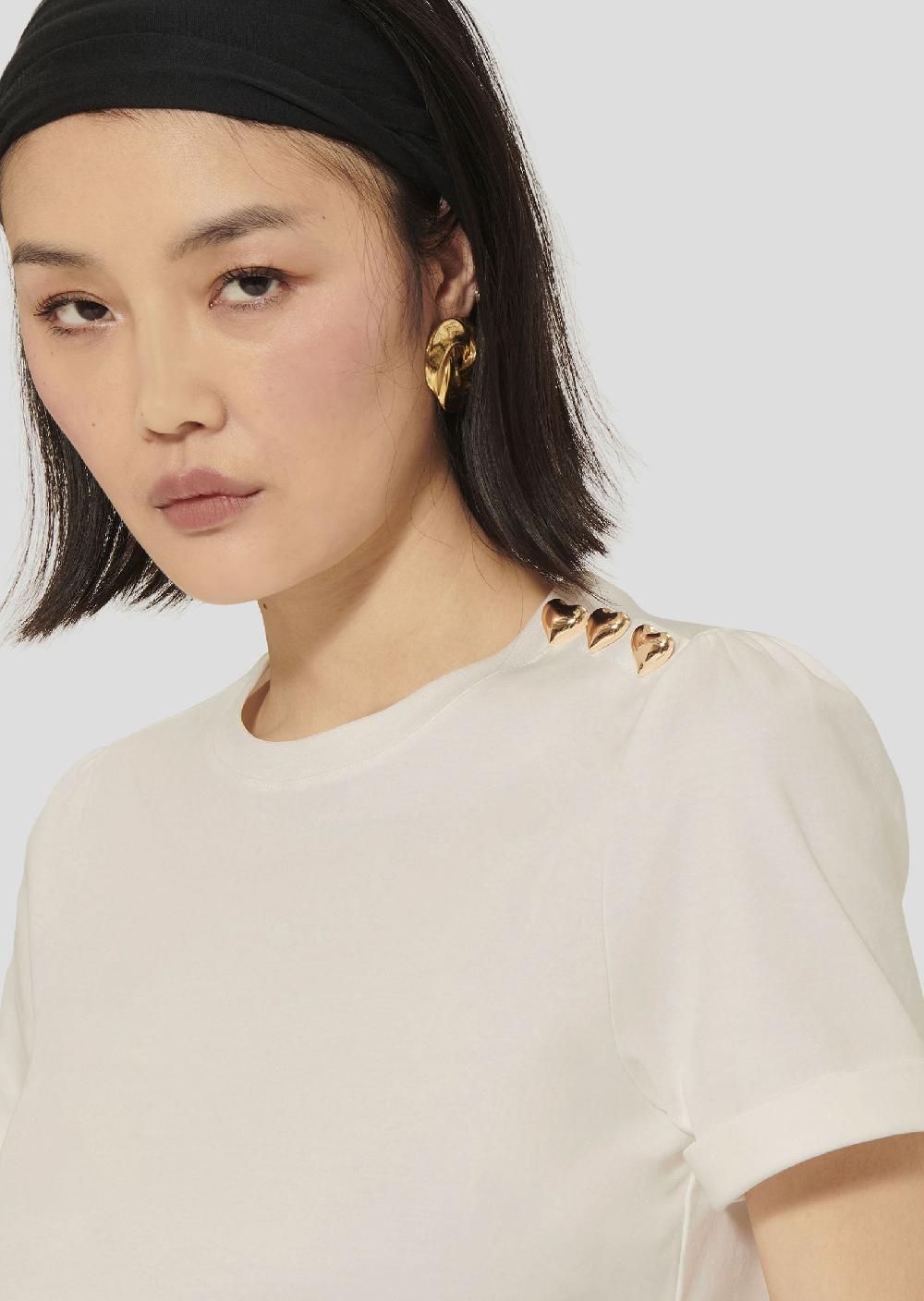 Tara Jarmon T-shirt Tampablanc En Coton Double Face