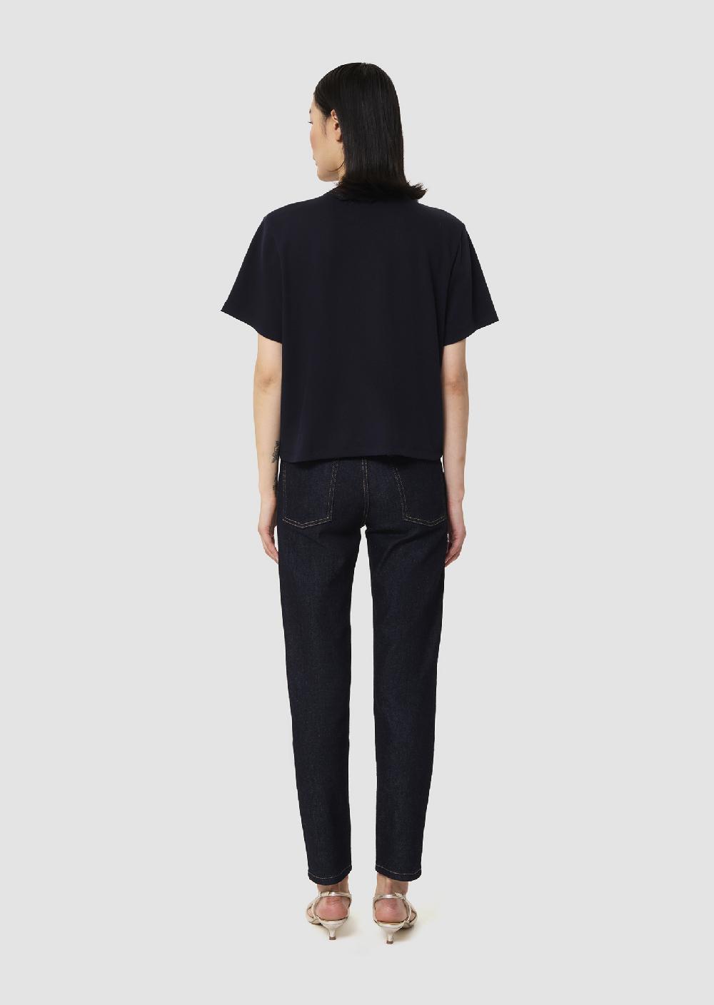 Tara Jarmon T-shirt Tarabeebleu Nuit En Jersey Brodé