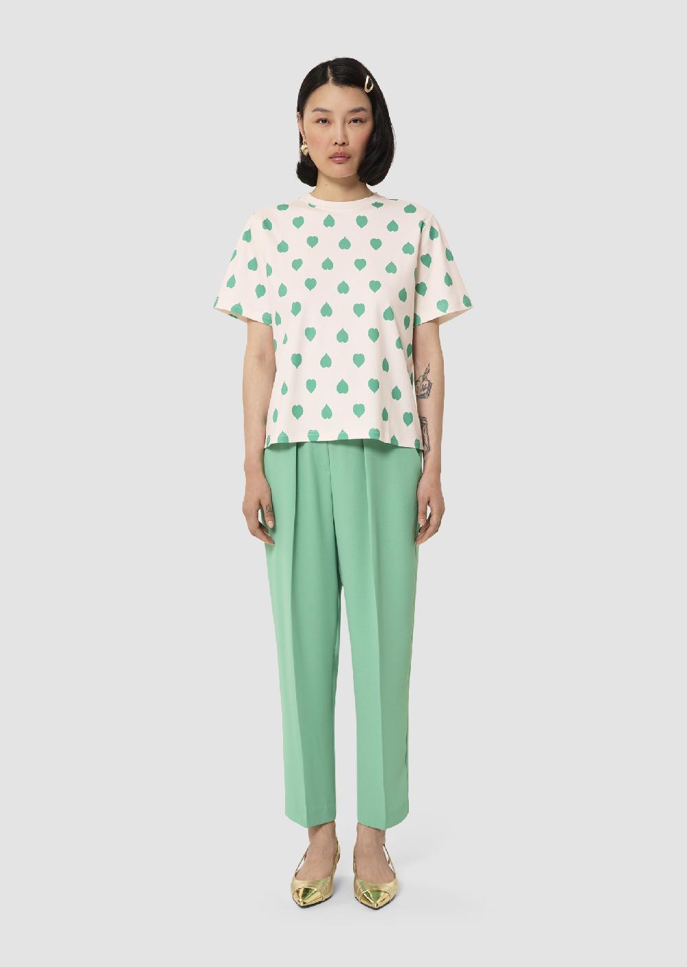 Tara Jarmon T-shirt Taralovelyécru Imprimé Coeurs Verts