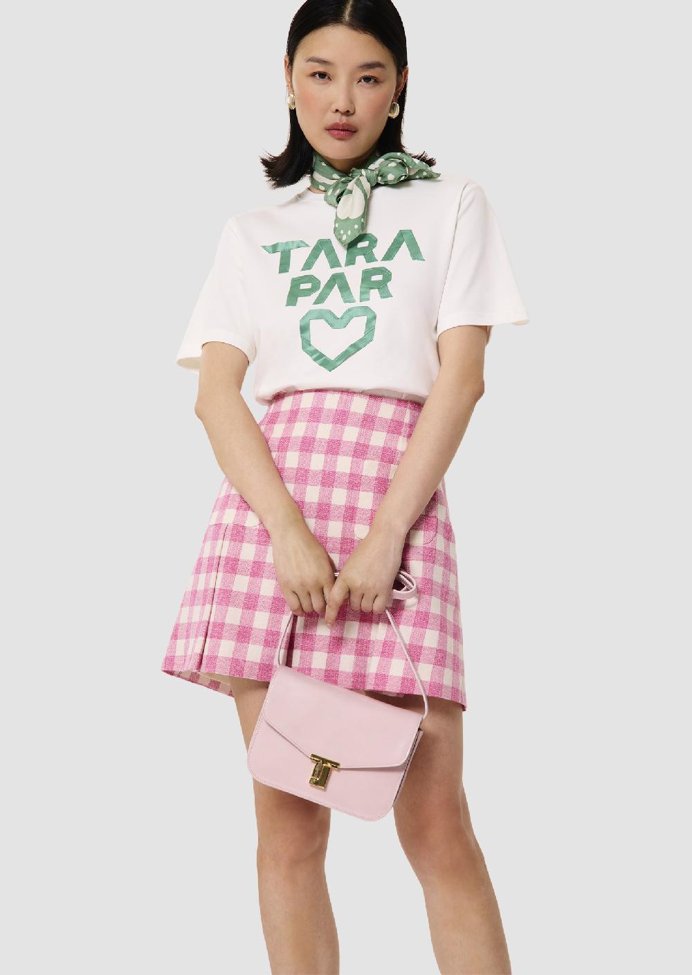 Tara Jarmon T-shirt Trefleblanc En Double Coton "Tara Par Coeur" Vert
