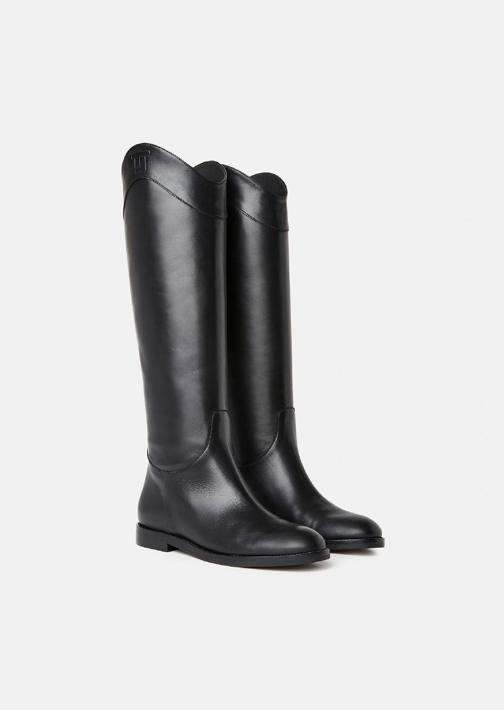 tara jarmon Bottes Kayleighnoires en cuir