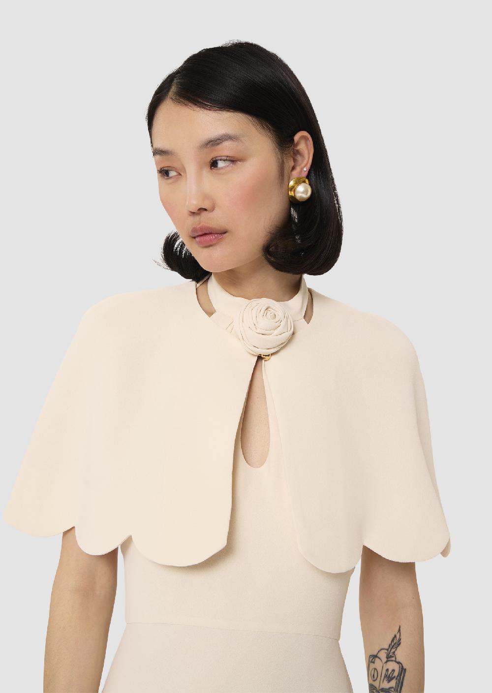 tara jarmon Cape Valentinieécrue en crêpe