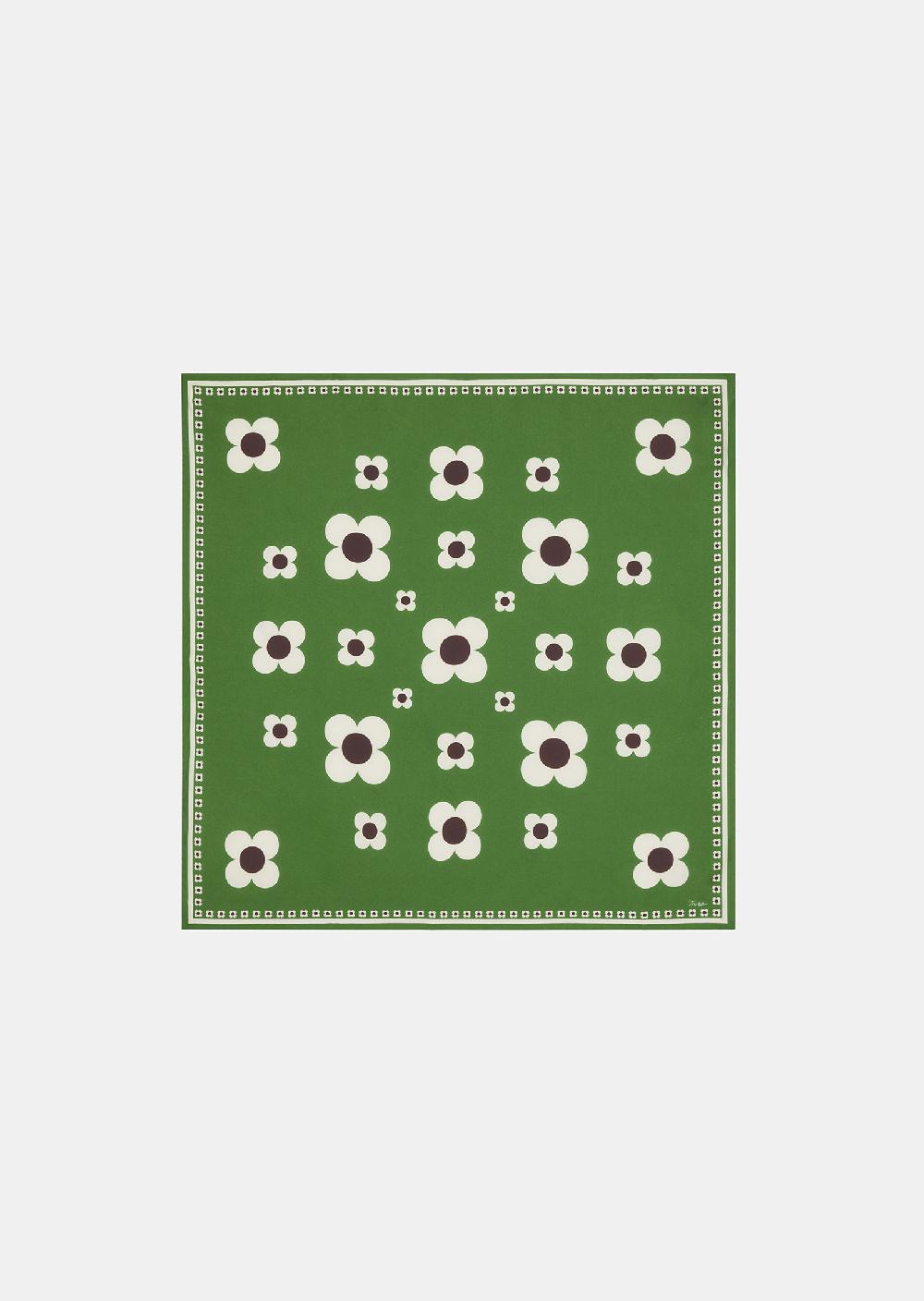 Tara Jarmon Carré De Soie Edmavert Imprimé Fleurs