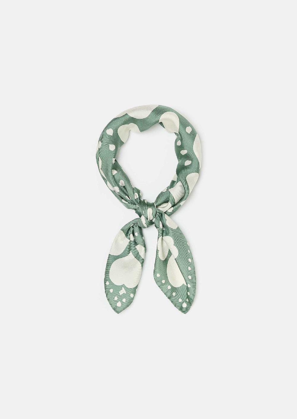 Tara Jarmon Carré De Soie Esteevert Imprimé Coeurs