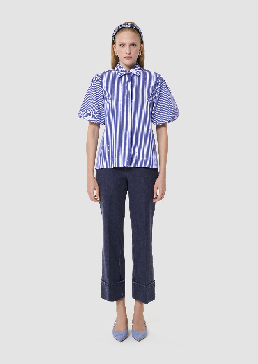 tara jarmon Chemise Calybleue à rayures et strass