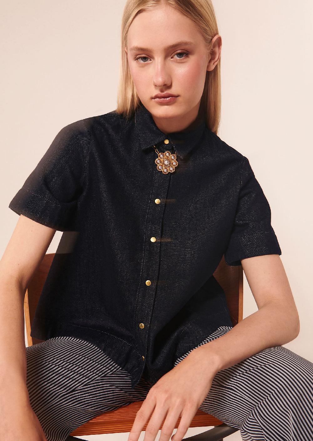 tara jarmon Chemise Camiliableu marine en denim